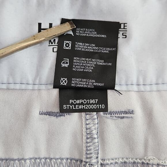 Camo Blue and Gray Men's Flat Front Shorts - Picture 12 of 13